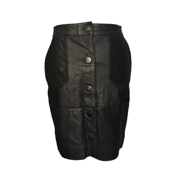 Coster Copenhagen Lamb Leather Button Front Skirt Size 34  / US 4 - Picture 1 of 10